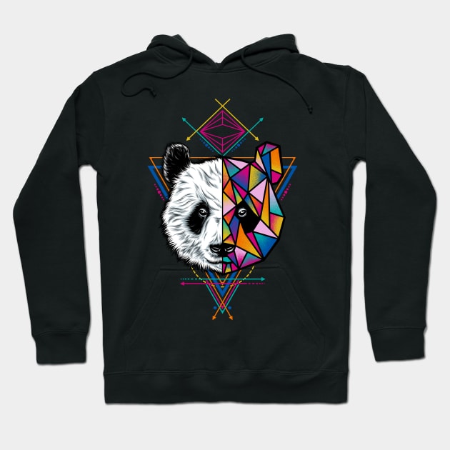 Geometric Panda Hoodie by Eggzoo